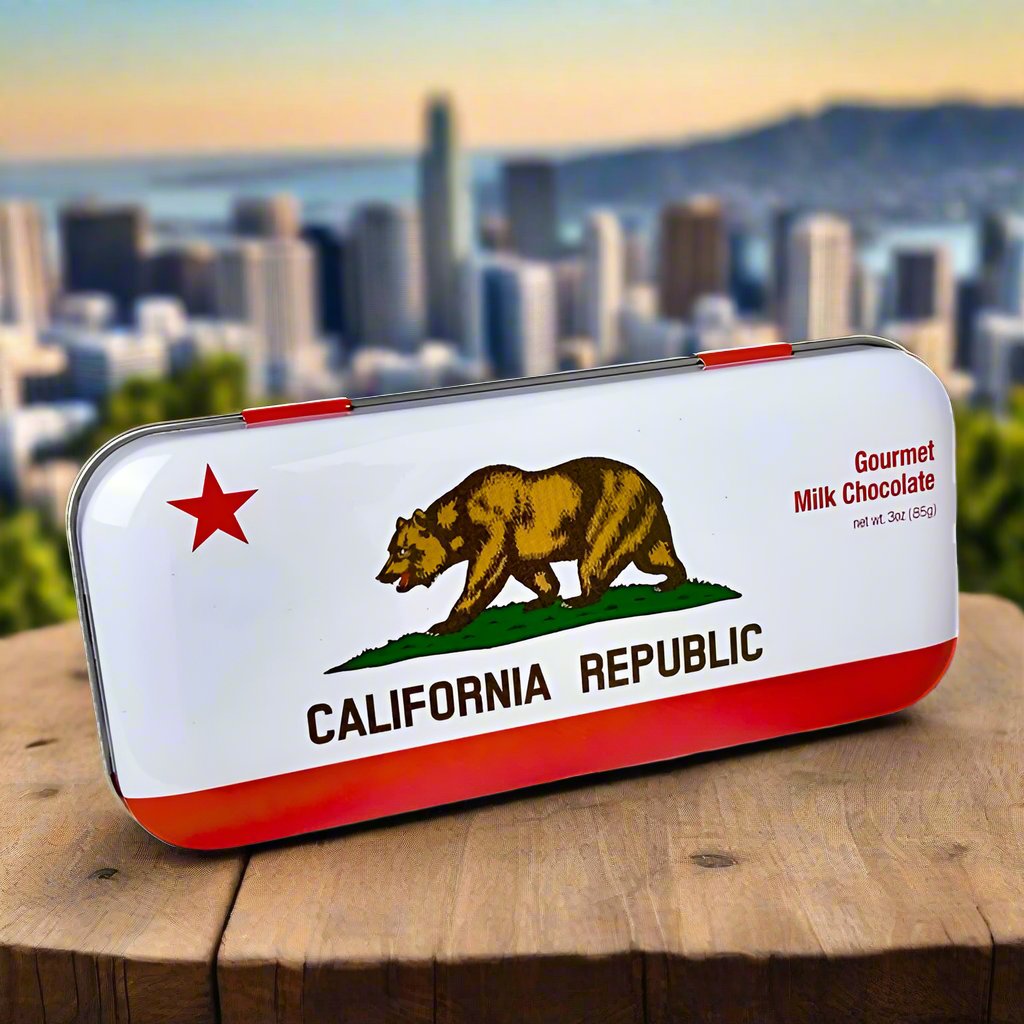 California Bear Flag - Milk Chocolate - 3oz tin