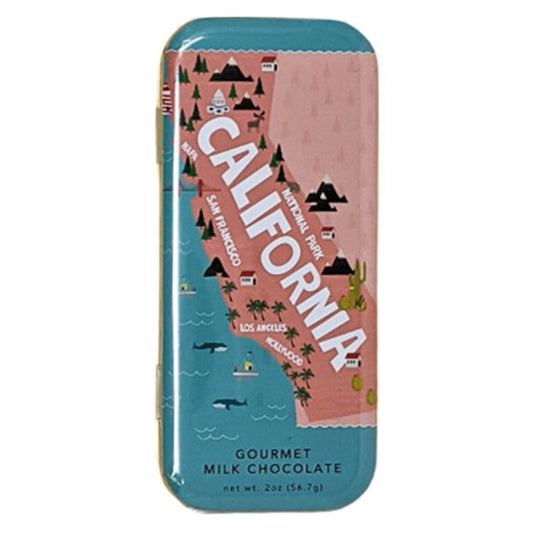 Milk Chocolate in a California State Map Tin - 2oz