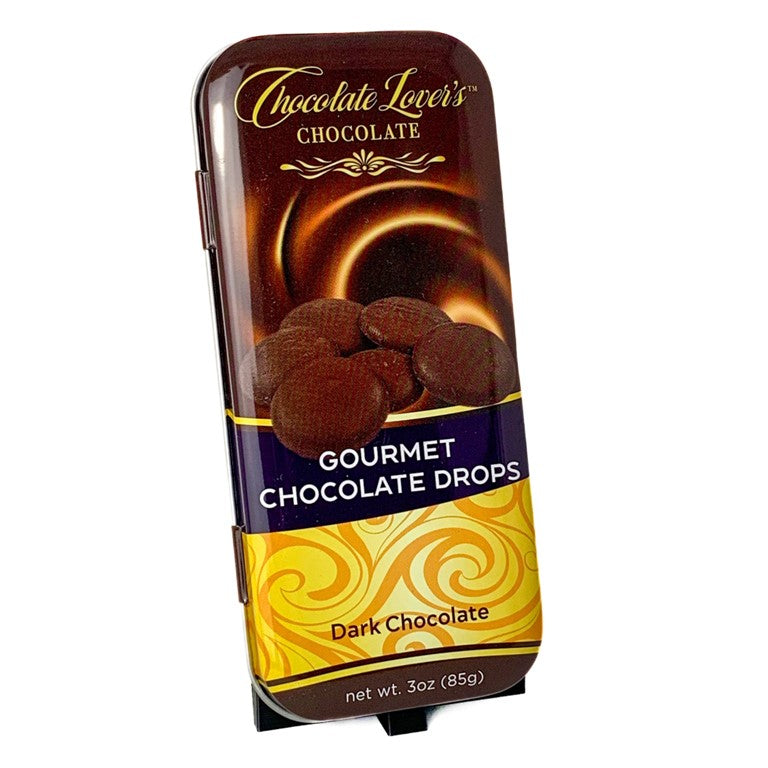 Chocolate Lover's Dark Chocolate Drops - 3oz tin