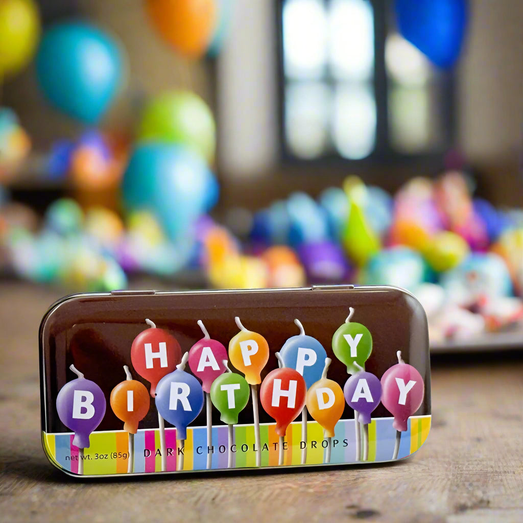 Happy Birthday - Dark Chocolate - 3oz Tin