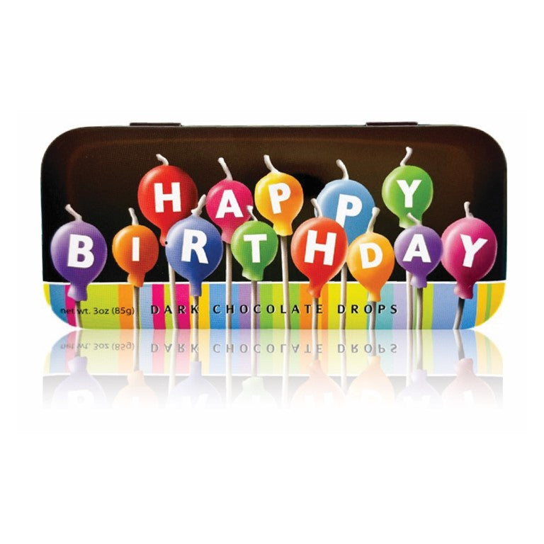 Happy Birthday - Dark Chocolate - 3oz Tin