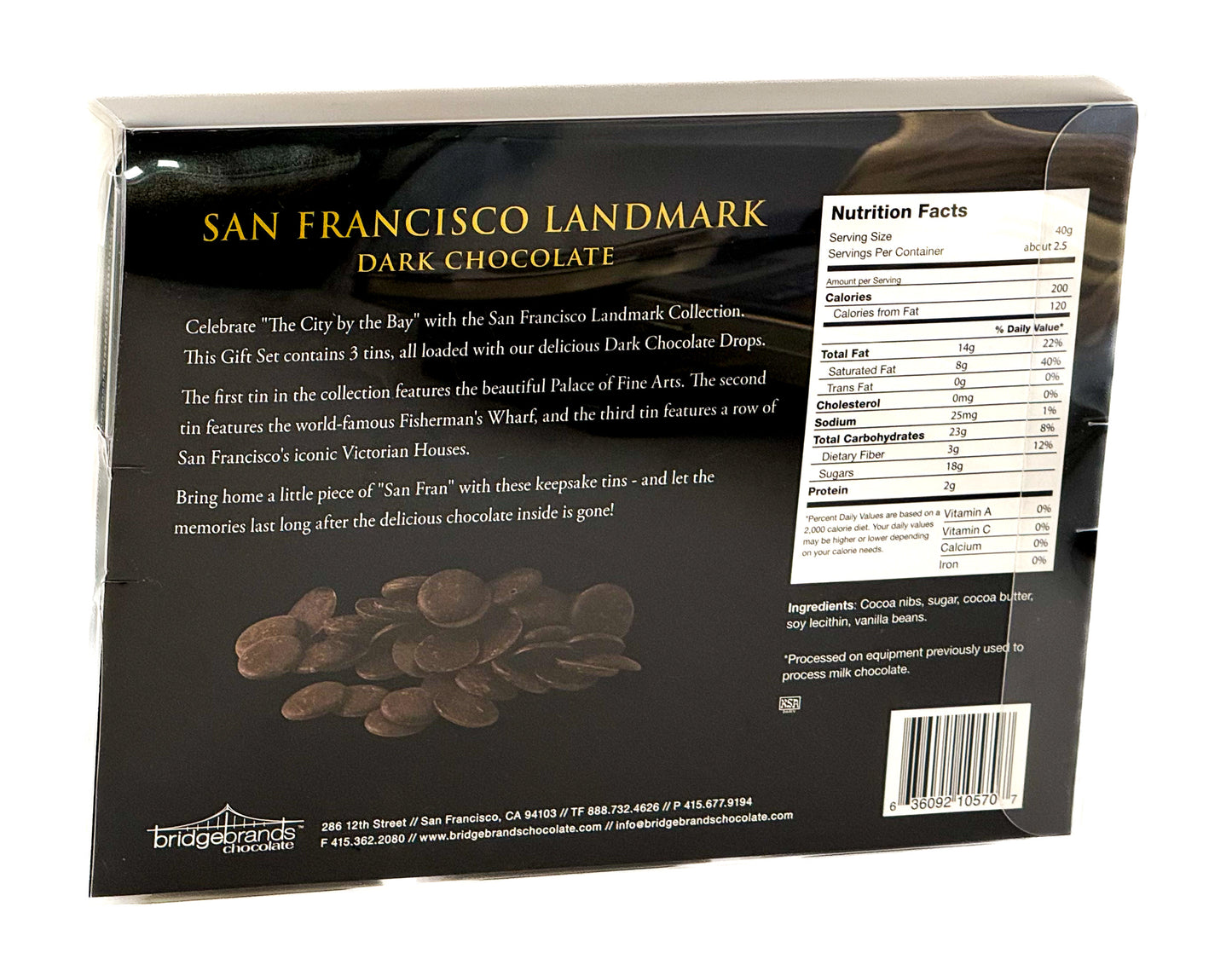SF Landmark - 3 Tin Gift Set Dark Chocolate