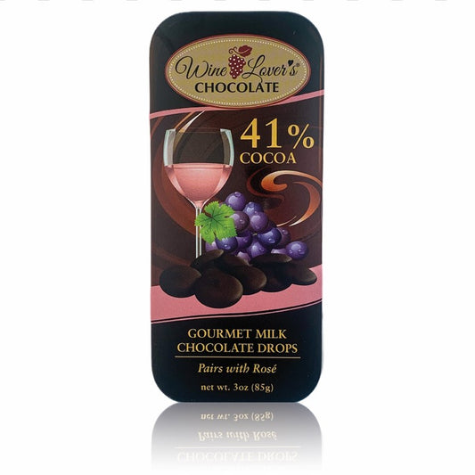 Wine Lover's Chocolate - 41% Cocoa Chocolate (pairs with Rosé) - 3 oz tin