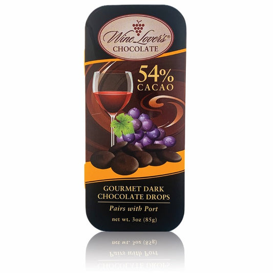 Wine Lover's Chocolate - 54% Dark Chocolate (pairs with Port) - 3 oz tin