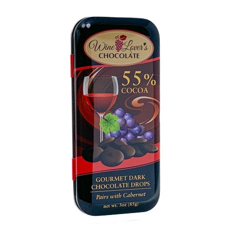 Wine Lover's Chocolate - 55% Cocoa Dark Chocolate (Pairs with Cabernet) - 3oz Tin