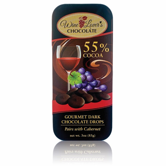 Wine Lover's Chocolate - 55% Cocoa Dark Chocolate (Pairs with Cabernet) - 3oz Tin