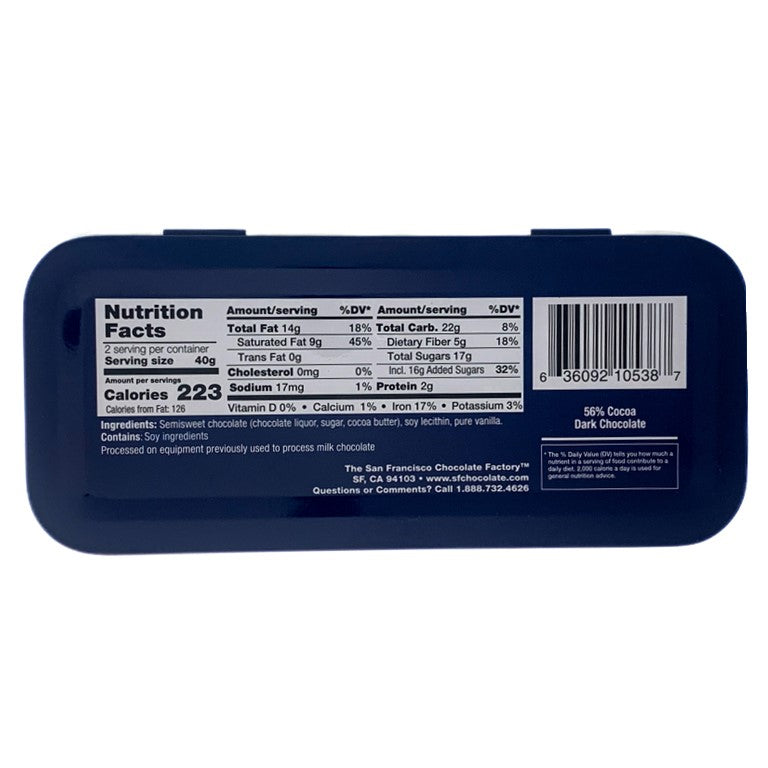Wine Lover's Chocolate - 56% Cocoa Dark Chocolate (pairs with Pinot Noir) - 3 oz tin