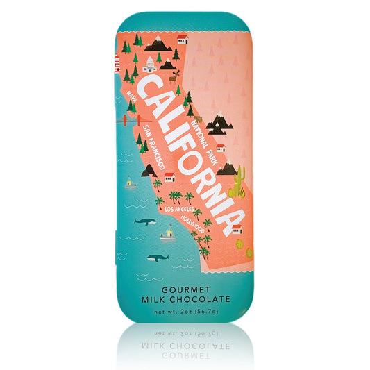 Milk Chocolate in a California State Map Tin - 3oz