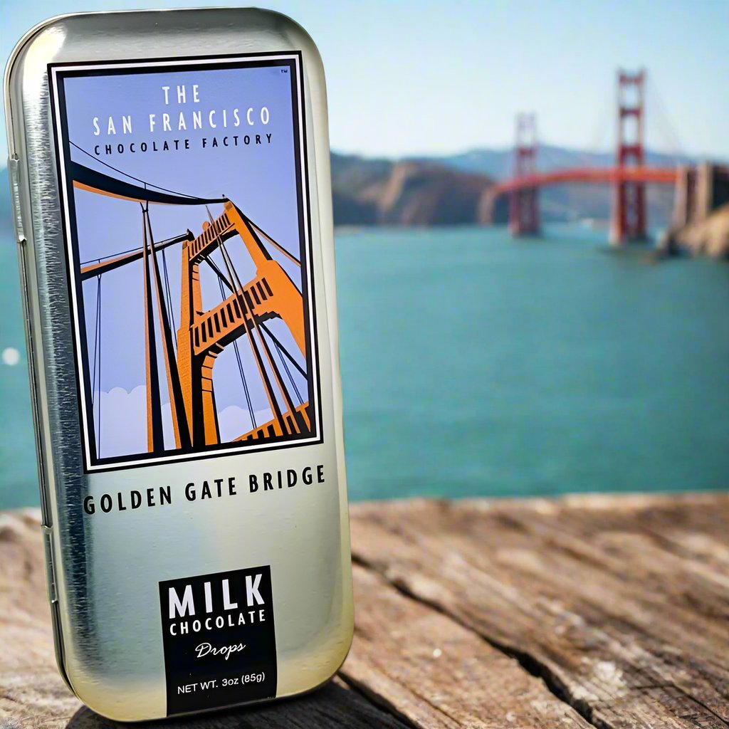 San Francisco Landmarks - Golden Gate Bridge - Milk Chocolate - 3oz tin