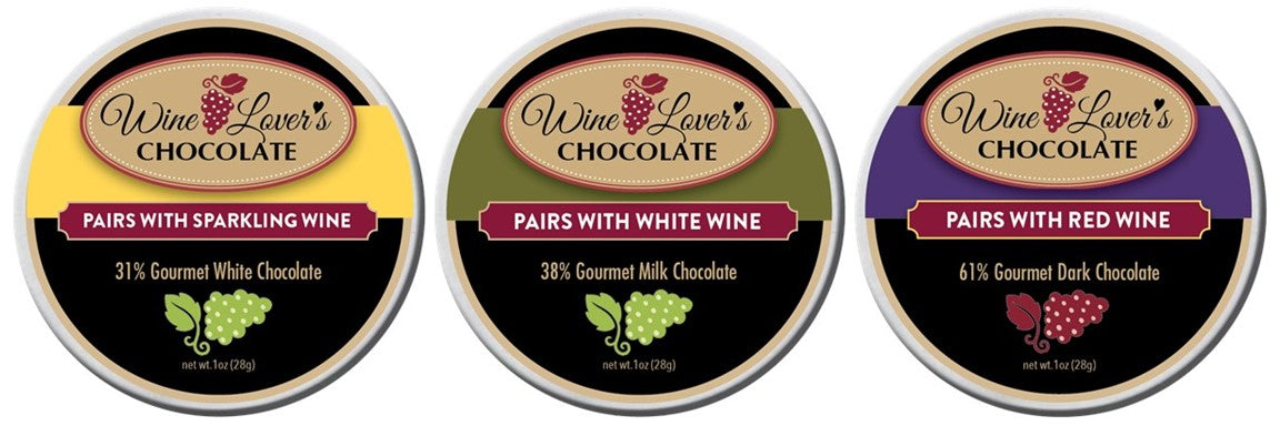 Wine Lover's Chocolate Mini - 31% White Chocolate (pairs with Sparkling Wine) - 1oz tin