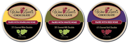 Wine Lover's Chocolate Mini - 31% White Chocolate (pairs with Sparkling Wine) - 1oz tin